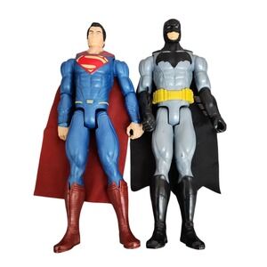 2015 SUPERMAN & 2015  BATMAN by Mattel DC Comics 11.5"  Moveable Figures  Heros
